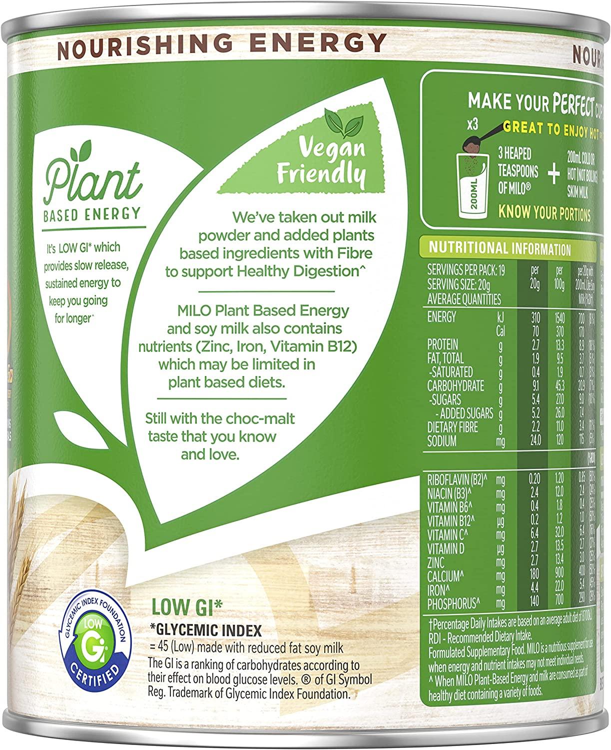 Milo Plant Based Choc Malt Powder Drink 395g