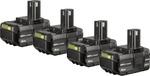 Ryobi 18V ONE+ 4x 4.0Ah Lithium Battery Pack