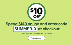 $10 Off $140 at Woolworths online purchase
