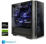 Gaming PC with GeForce RTX 4080, R5 7600X, X670 WiFi, 32GB DDR5 5200, 1TB NVMe SSD, 850W Gold PSU