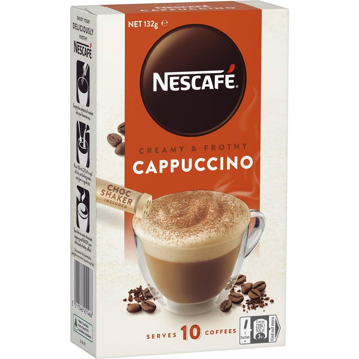 Woolworths Discount on Nescafe Coffee Sachets Cappuccino 10 Pack