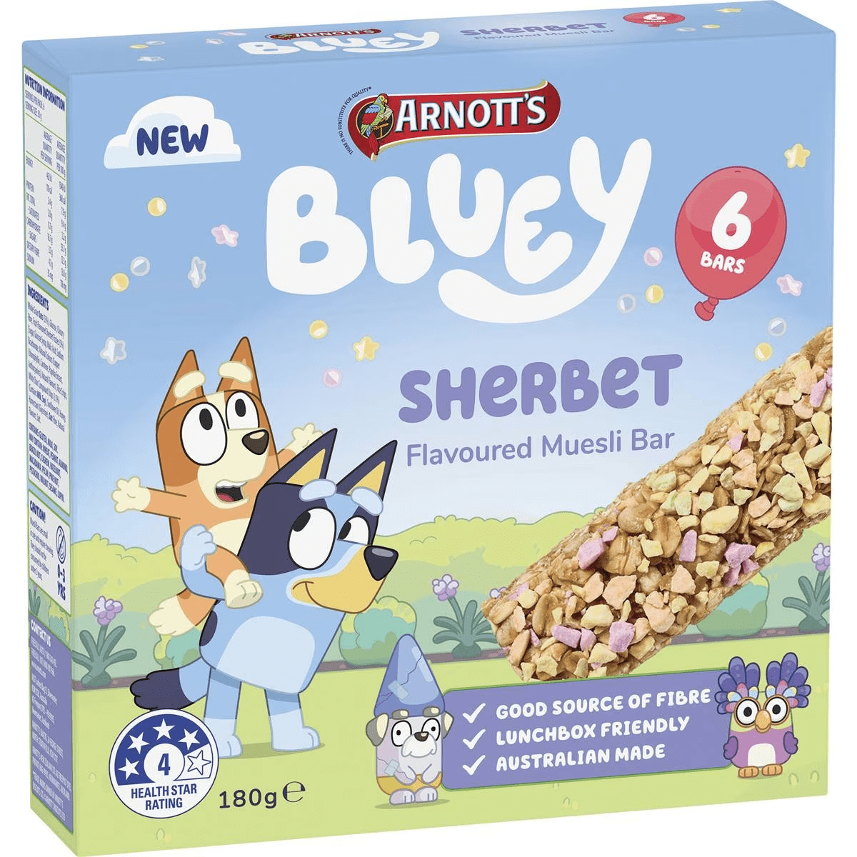 Arnott’s Bluey Sherbet Flavoured Muesli Bars 6 Pack | Woolworths Discount