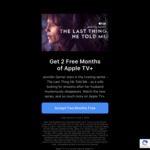 2 Months Free Apple TV+ (New / Qualified Returning Subscribers)