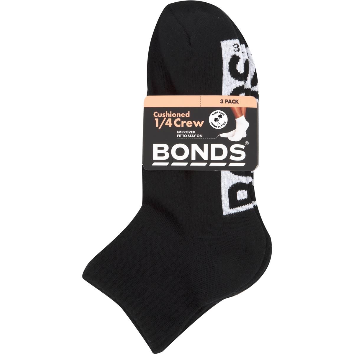 Bonds Women’s Socks 1/4 Sports Size 3-8 Assorted 3 Pack | Woolworths Discount
