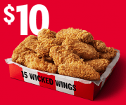 15 Wicked Wings for $10 | KFC Offer