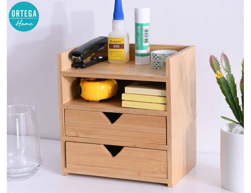 Ortega Home Bamboo Desk Organiser – Natural