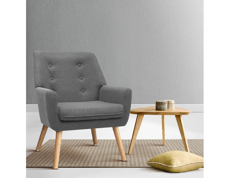 Artiss Armchair Lounge Chair Fabric – Grey