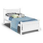 Artiss Single Size Wooden Bed Frame – White