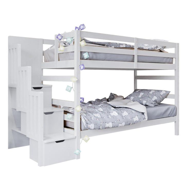 Galla Timber Bunk Bed with Storage Staircase