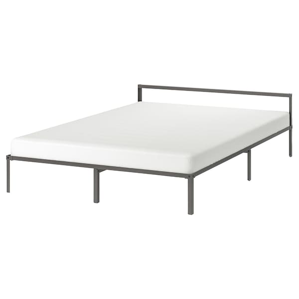 GRIMSBU Bed Frame, Grey, Queen