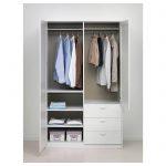MUSKEN Wardrobe with 2 Doors and 3 Drawers – White