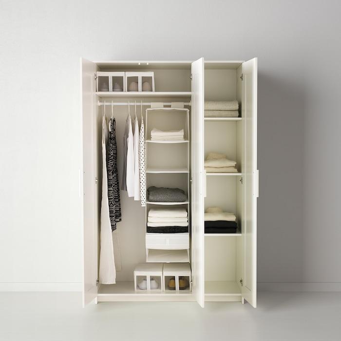 BRIMNES Wardrobe with 3 doors, white, 117×190 cm