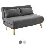 DukeLiving Billy 2-Seater Sofa Bed (Charcoal, Natural)