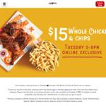 Oporto Tuesday Treat: $15 Whole Chicken & Chips Deal! Exclusive Online Orders 5-9PM.
