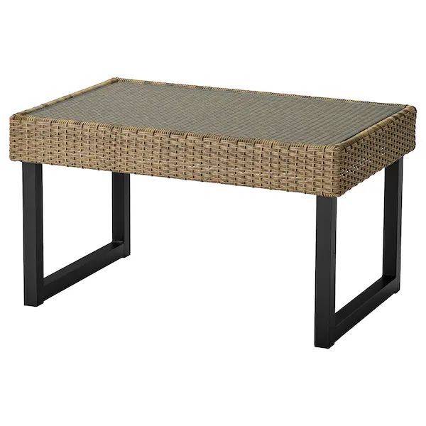 SOLLERÖN Coffee table, outdoor, anthracite/brown