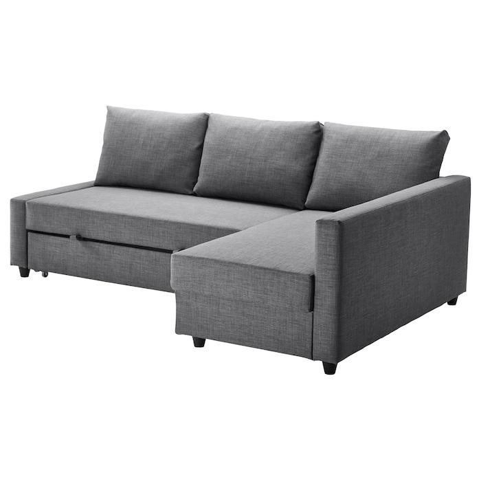 Friheten Corner Sofa Bed – Smart Storage in Skiftebo Dark Grey