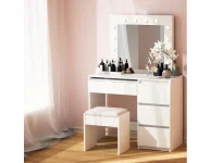 Artiss Dressing Table Set with Stool & 12 LED Bulbs – White