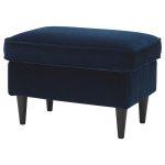STRANDMON Footstool with Storage – Djuparp Dark Green-Blue