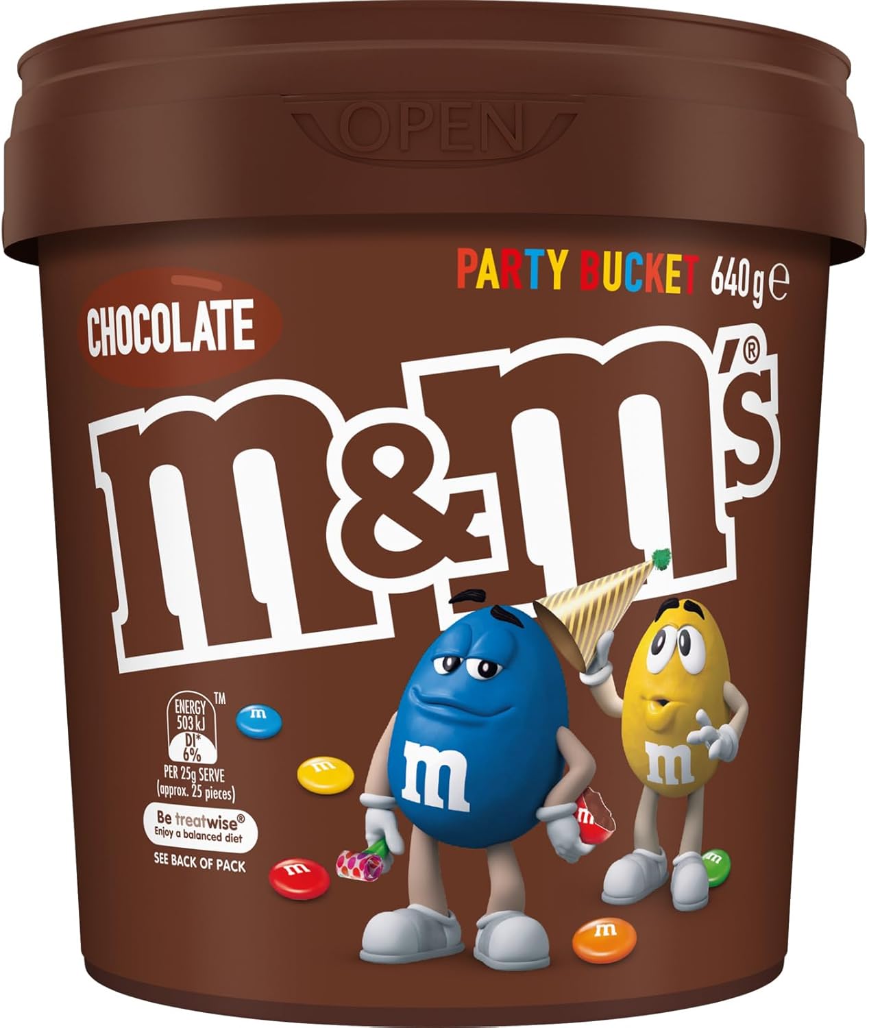 M&M’s Milk Chocolate Snack and Share Party Bucket | 640g | Amazon Discount Offer