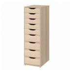 ALEX 9-Drawer Unit in White Stained Oak Effect